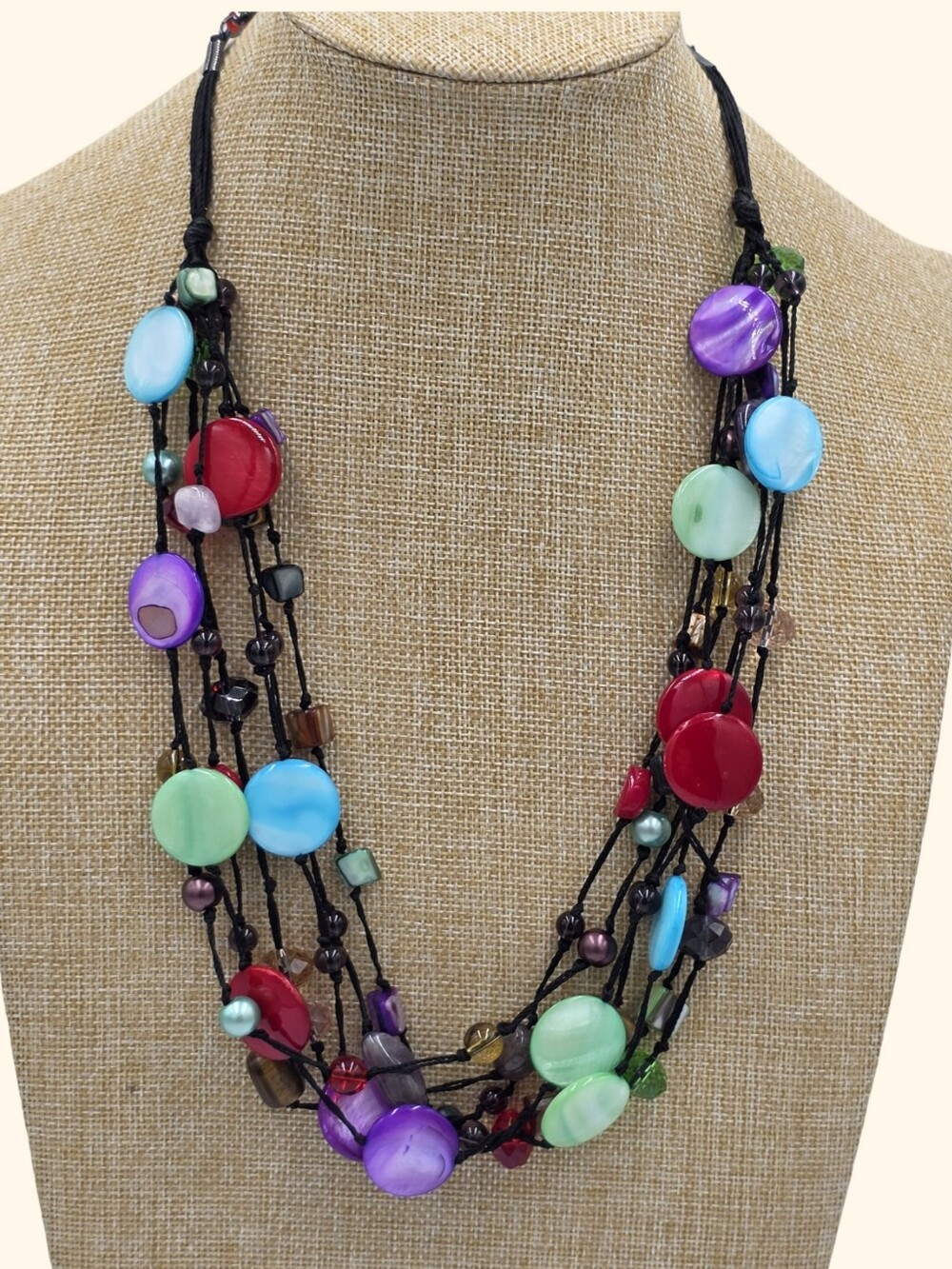 Premier Designs Multi-Color Beaded Multi-Strand Layered Necklace - Women Jewelry